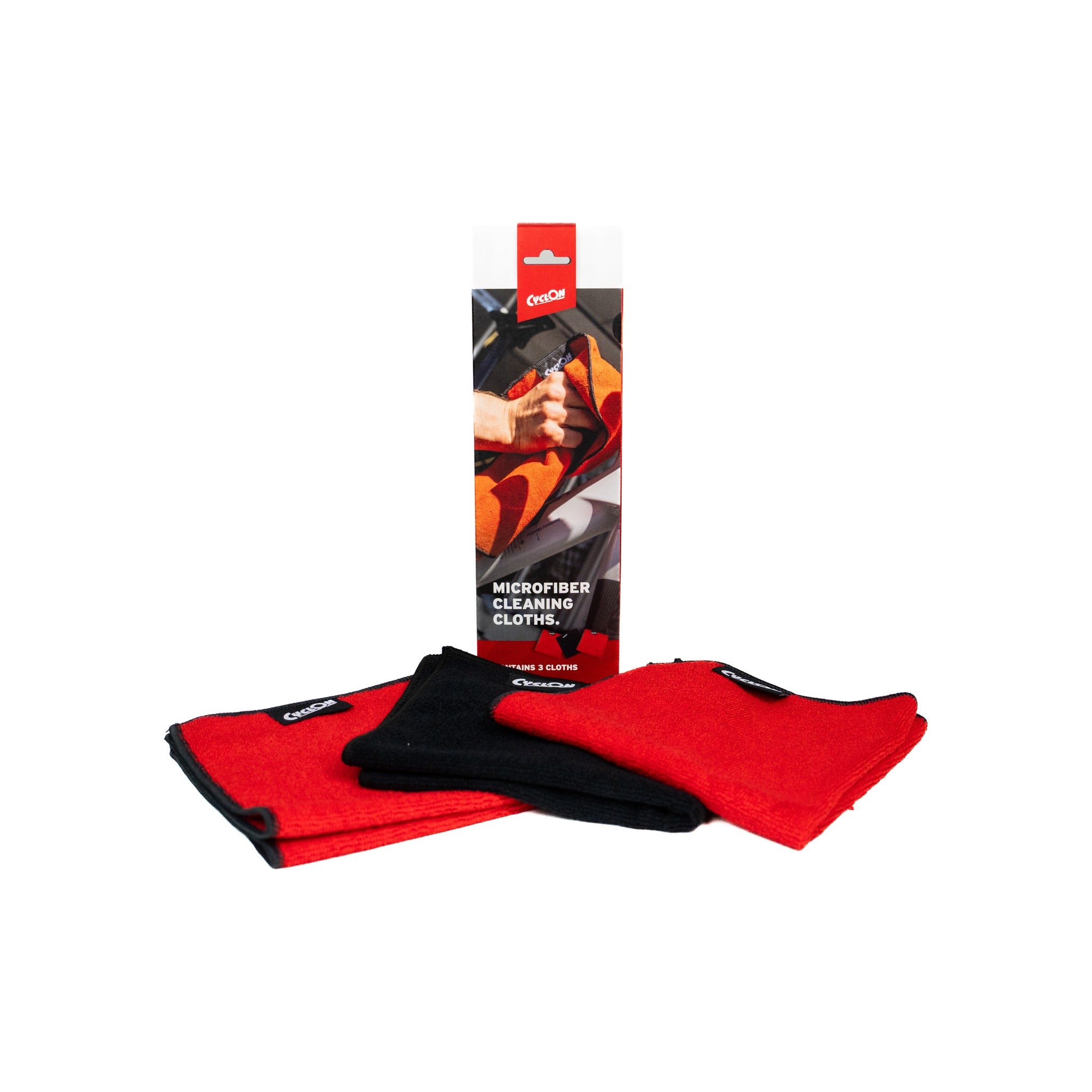 Microfiber Cleaning Cloth Set 2 rood / 1 zwart